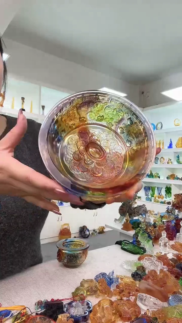 手工艺品琉璃元宝聚宝盆