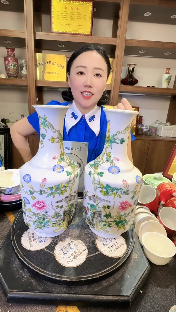 其他仿古瓷B463景德镇制陶瓷一对