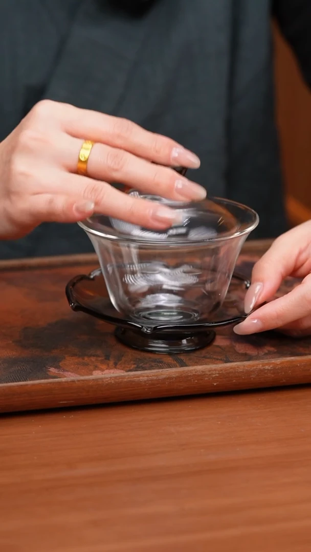 【闪购商品】禾器/荷叶盖碗/浅黑色/定制版