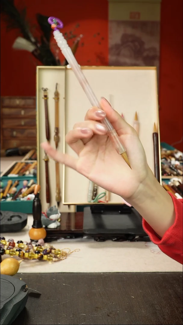 2号孤品高货毛笔链接 清水试笔 蘸墨不退
