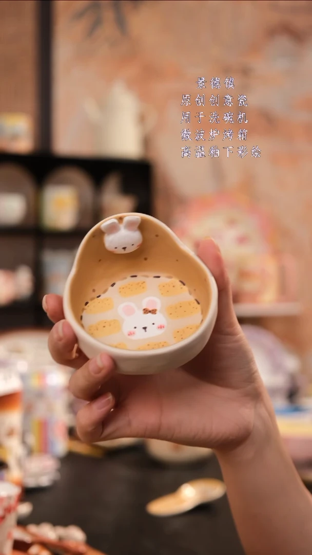 摆件景德镇手工手绘设计师款