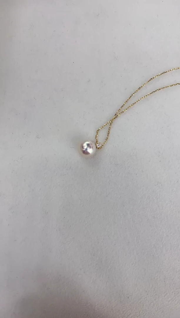 【闪购商品】海水珍珠颈饰18K金镶嵌王妃8.5-9（赠送银链子