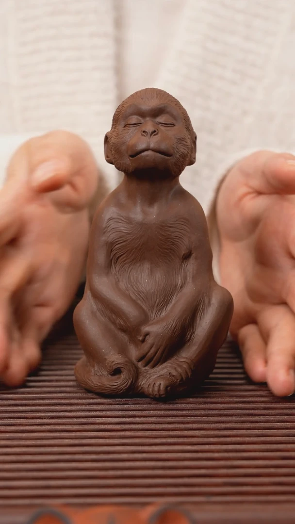 【闪购商品】紫砂茶宠精工沉思猴