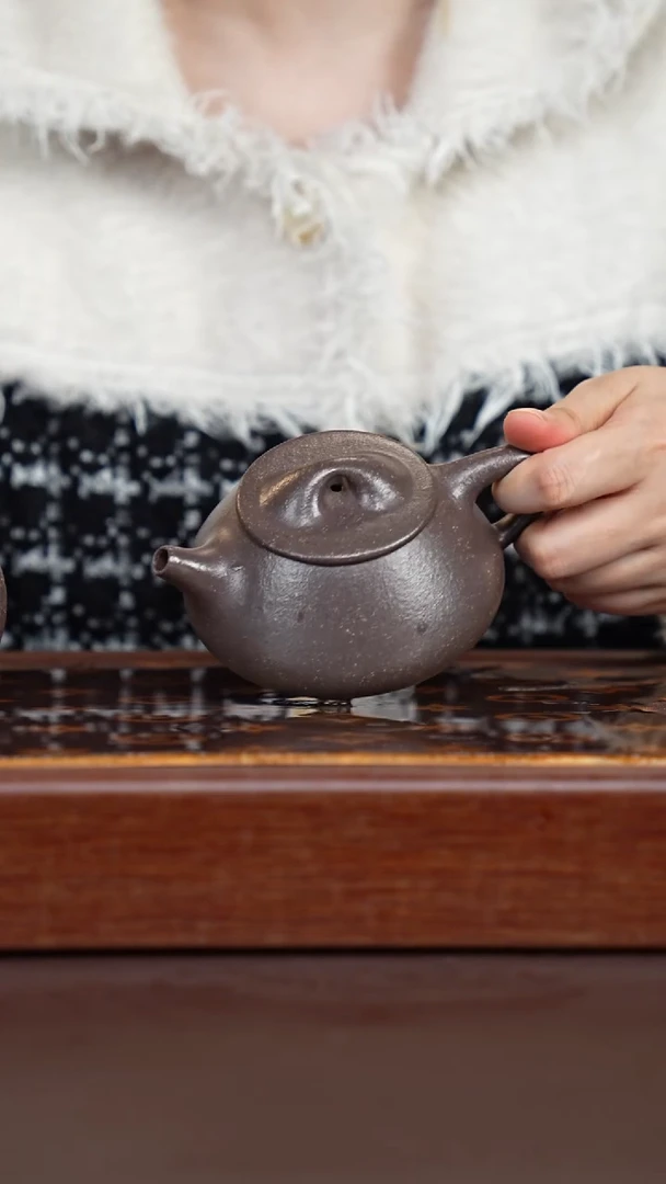 茶壶紫砂16目粗砂天青景舟石瓢-