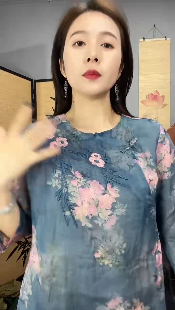 复古国风刺绣印花衬衫