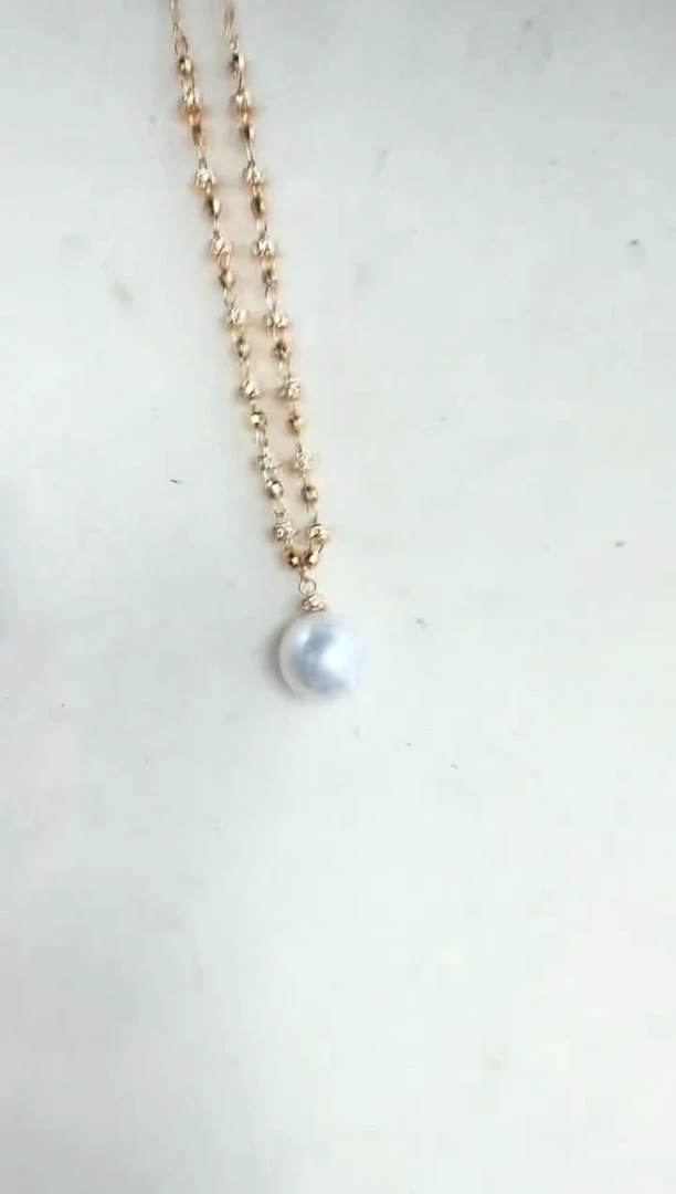 淡水珍珠银S925镶嵌颈饰项链