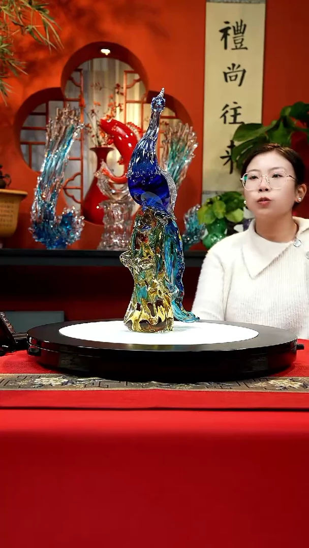 手工艺品琉璃孔雀