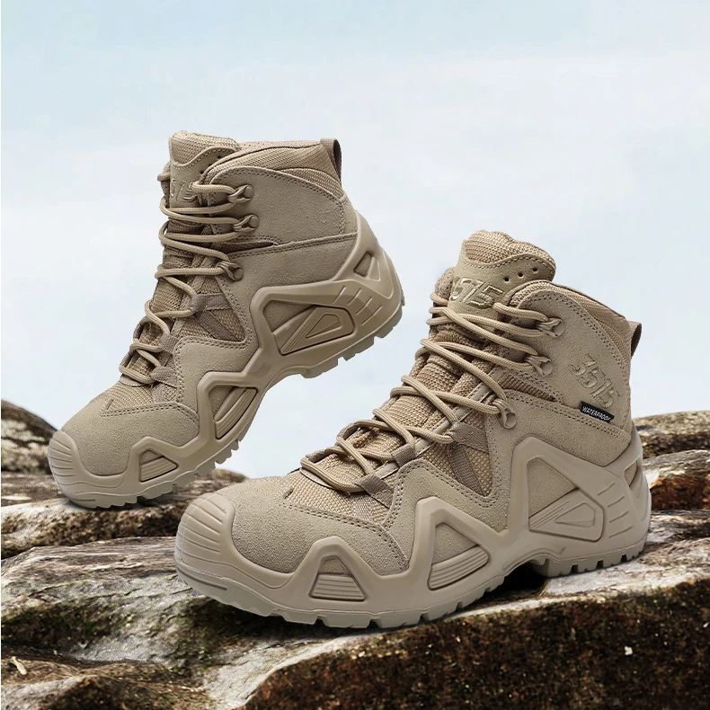 3515户外靴战术靴男鞋登山靴硬核徒步越野中帮防水防刺沙漠靴男靴