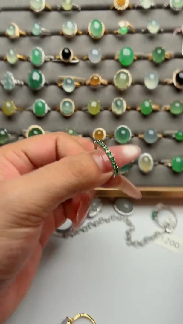 银S925镶嵌戒指翡翠.