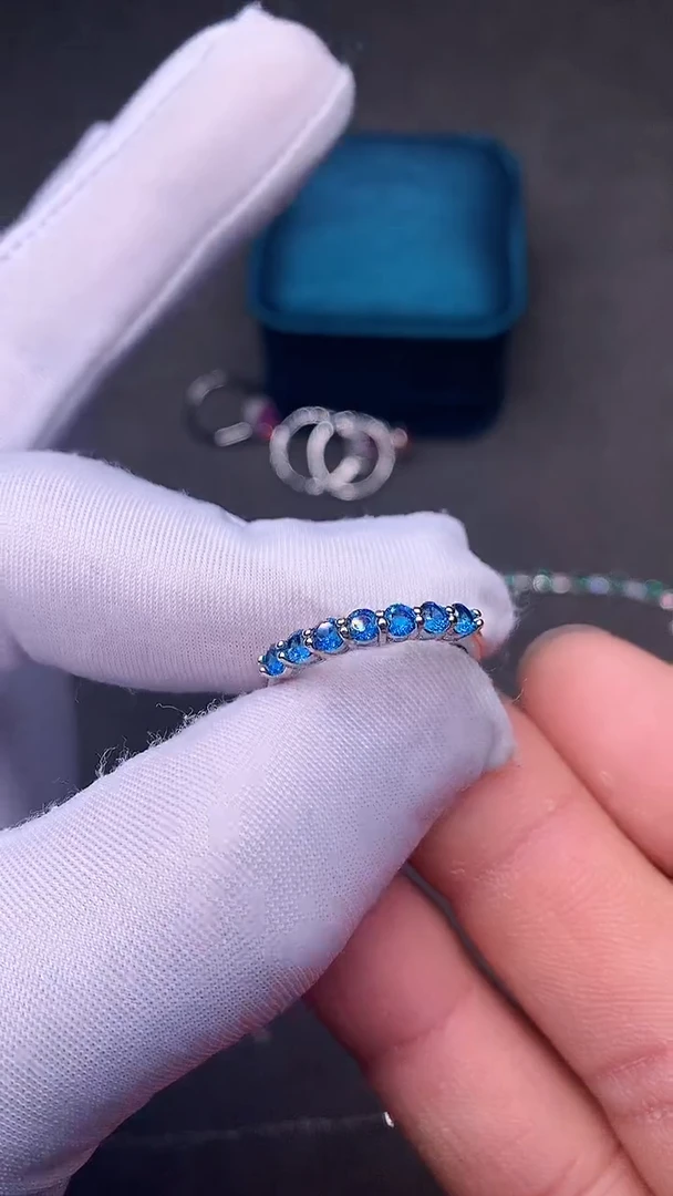 【闪购商品】海蓝宝石戒指银S925镶嵌·····