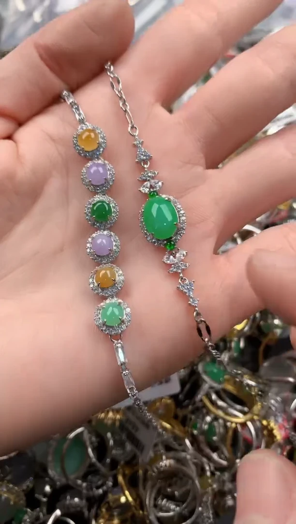 银S925镶嵌戒指翡翠222  8