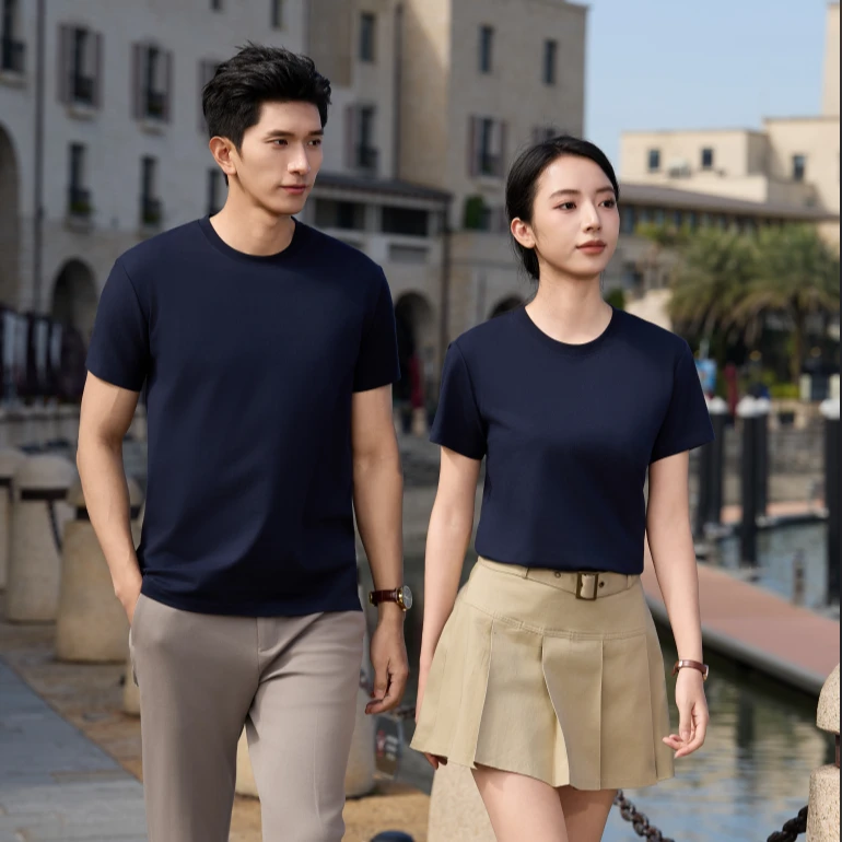 棉t恤定制工作服印字logo图聚会班服圆领短袖工服diy广告文化衫
