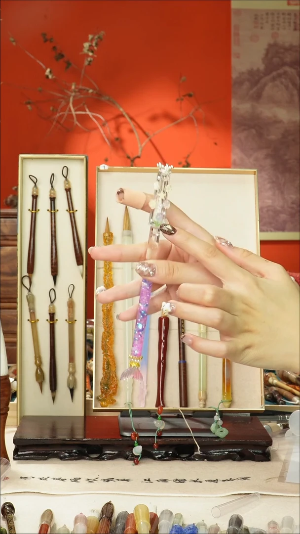 153号闪孤品高货毛笔链接 清水试笔 蘸墨不退