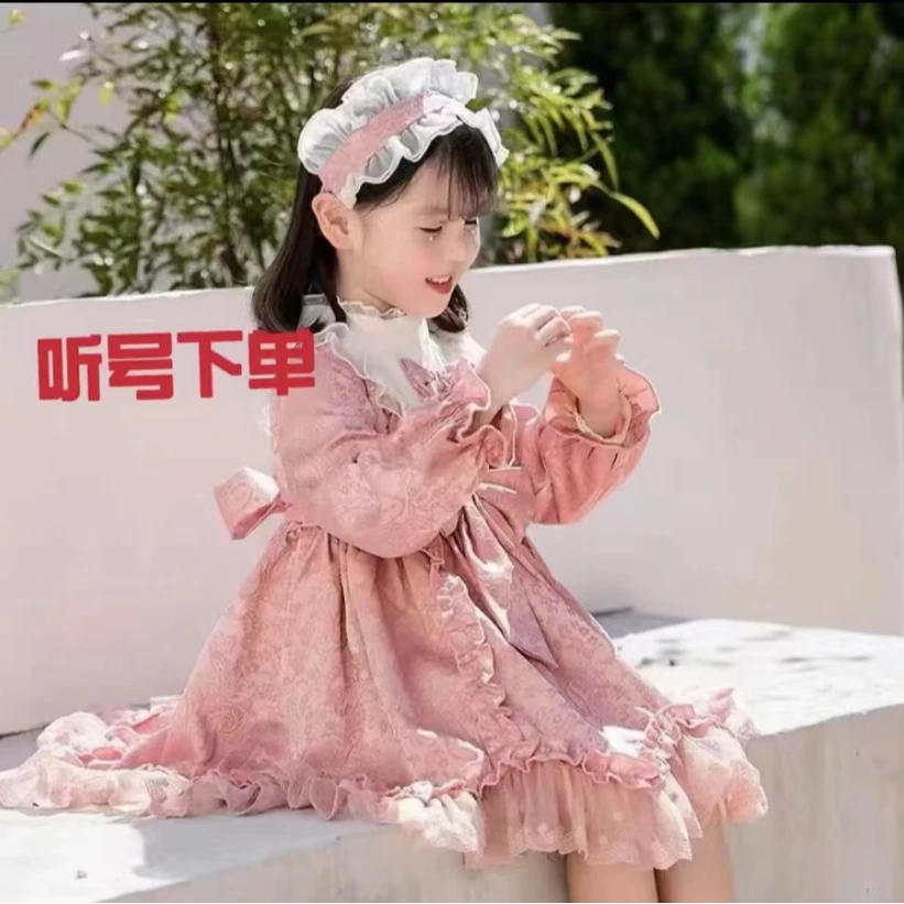 1-55甜美女宝宝儿童女宝童装连衣裙女孩洋气女童时尚款蕾丝