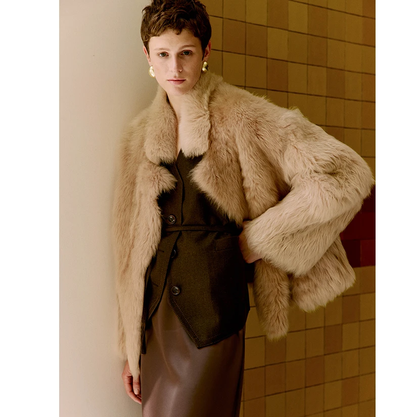 MARIUS“水蜜桃”托斯卡纳时尚经典优雅中长款外套冬季