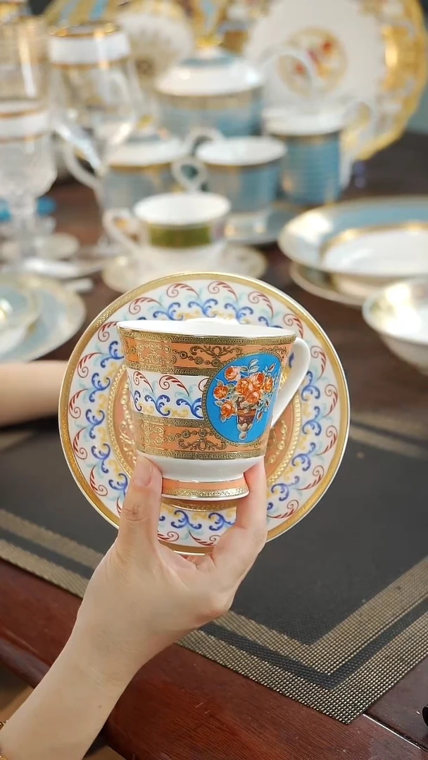 瓷片咖啡杯碟1套