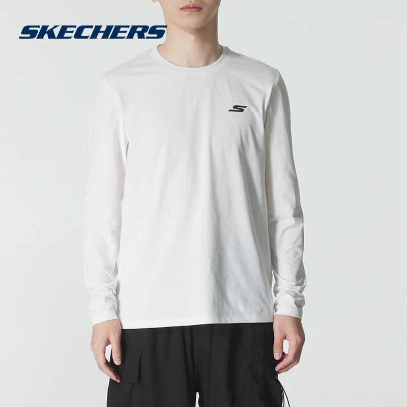 【专柜款】Skechers斯凯奇长袖T恤男装2025秋季新款针织圆领套头衫