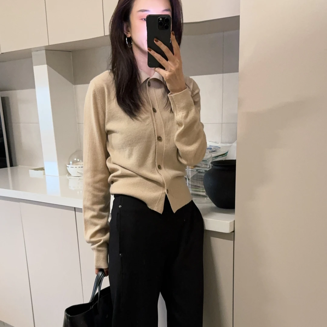 ［IAMMEIYA］-大骨架穿搭 花开森林 100%翻领羊毛衫7134