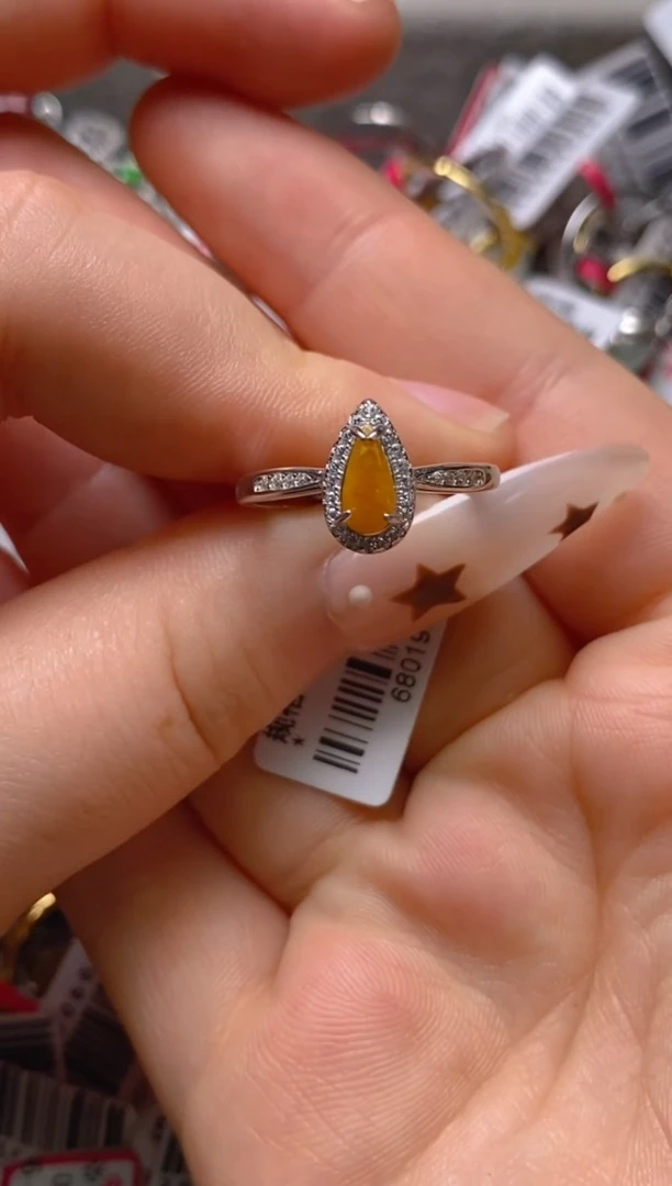 银S925镶嵌戒指翡翠百内无证书