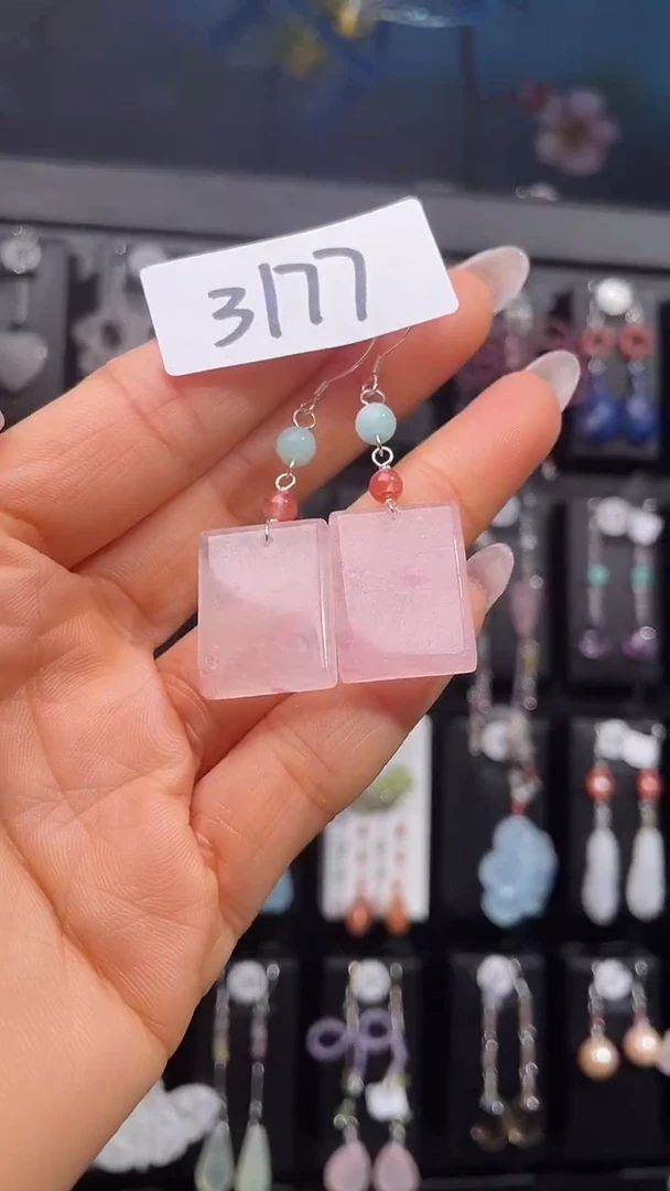 银S925镶嵌耳饰紫晶喜欢拍