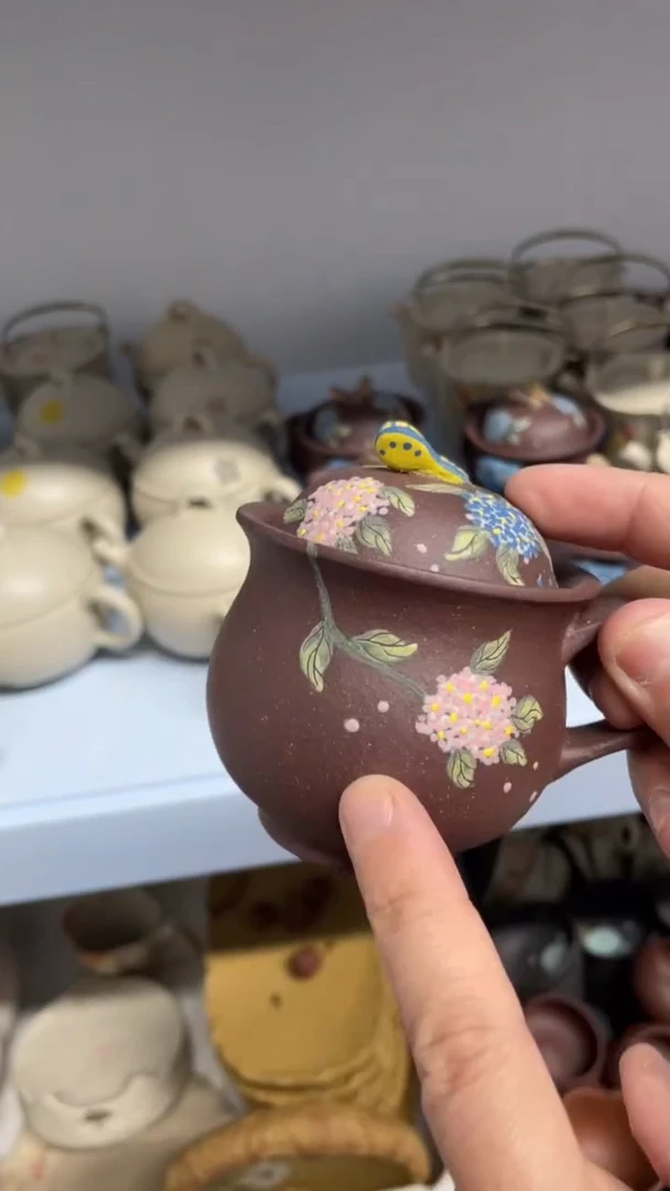 茶壶紫砂粗砂紫泥盖杯