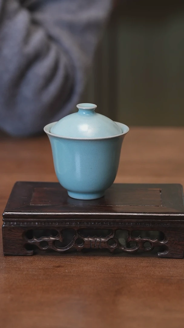 【闪购商品】Y宝丰宋官窑原产地汝瓷一口小岩茶盖碗