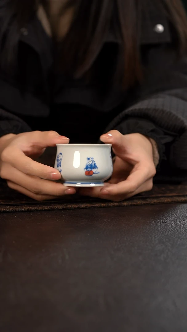 【闪购商品】杯聚澜堂童子闹春憨憨杯