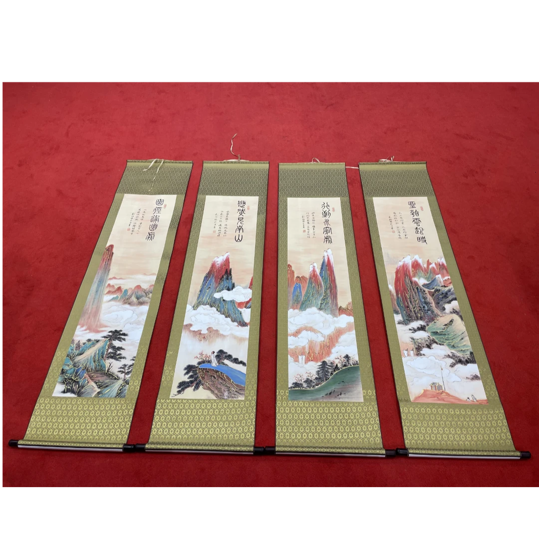 【杨总珍藏】RY033、 山 水 四 条 屏 刘老师亲笔 装饰画