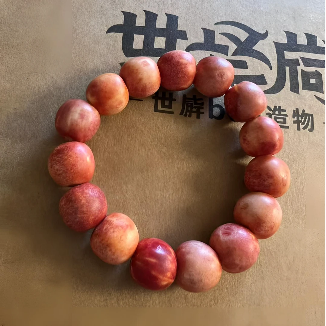 世犇造物-根付鹿角雕刻苹果手串