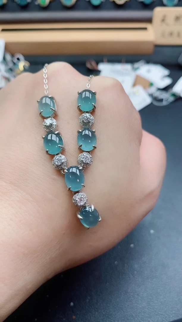 套链银S925镶嵌翡翠1