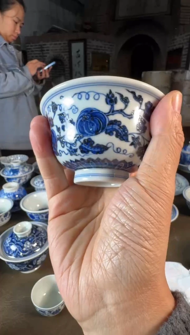 杯子陶瓷三方器合西瓜压手杯