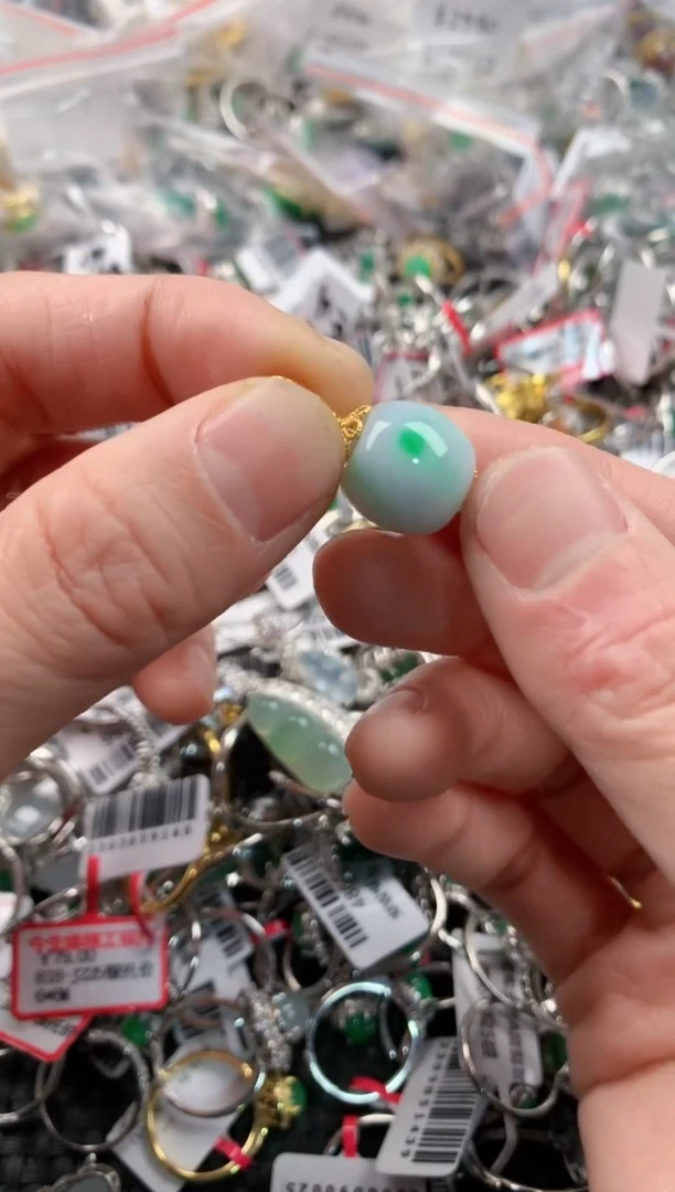 银S925镶嵌戒指翡翠1          1