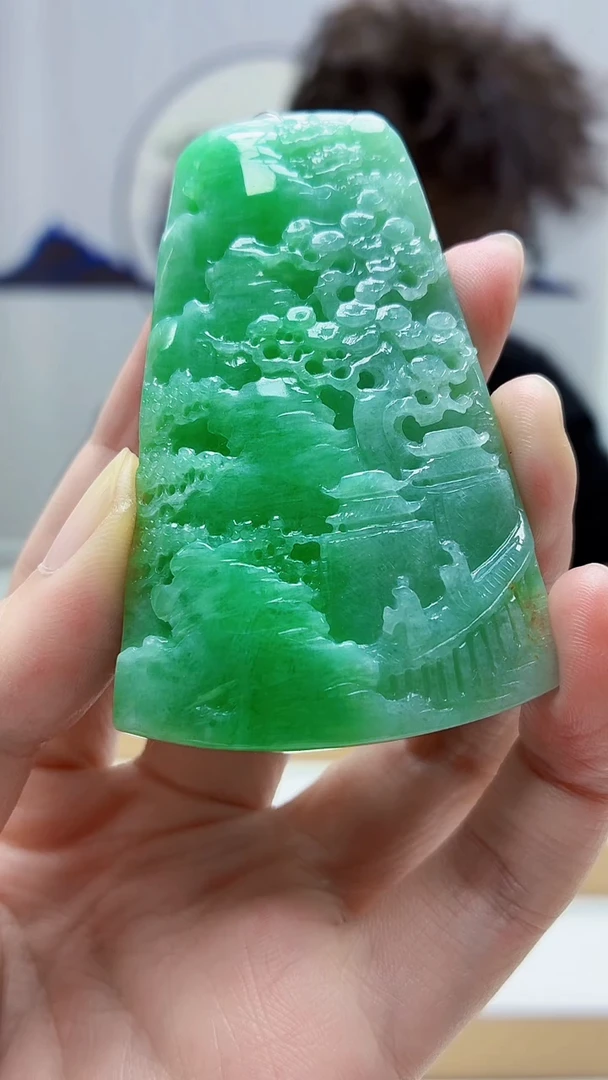 未镶嵌定制翡翠4688zm-毛货挂件山水131