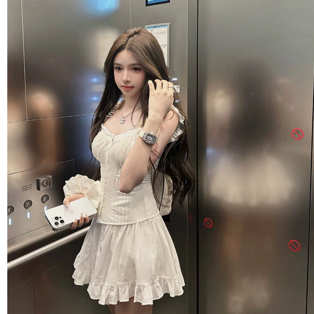 Momoshero 【利兹小镇】油画里的young girl~法式荷叶半裙