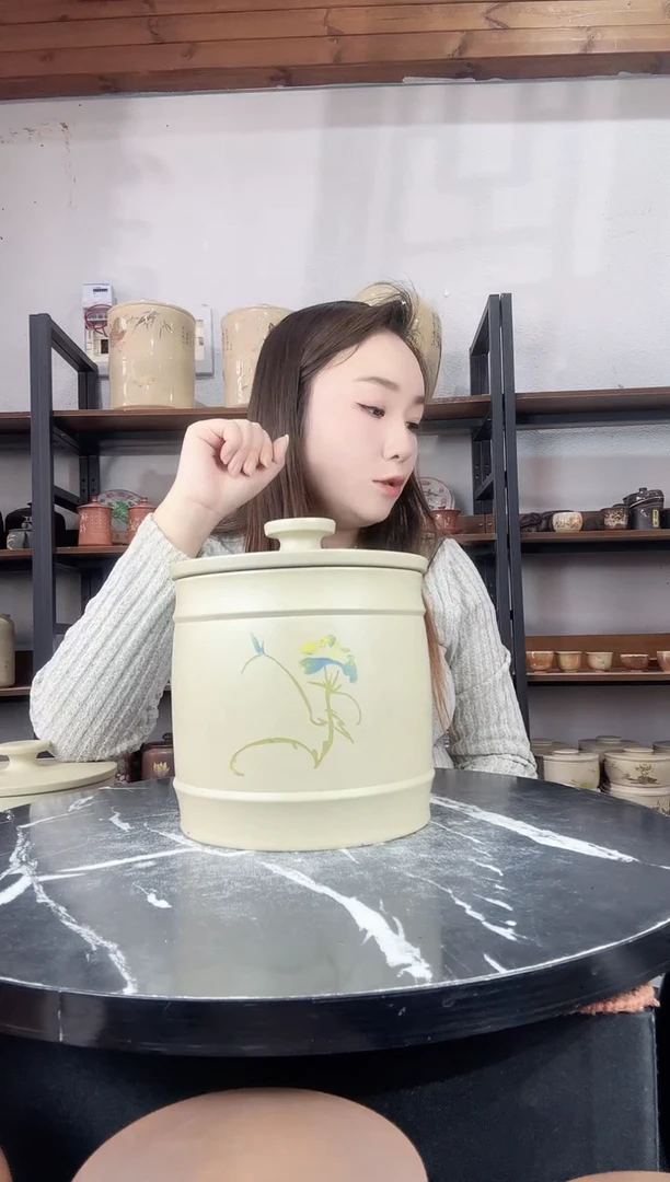 【闪购商品】罐精磨白泥彩填醒茶罐
