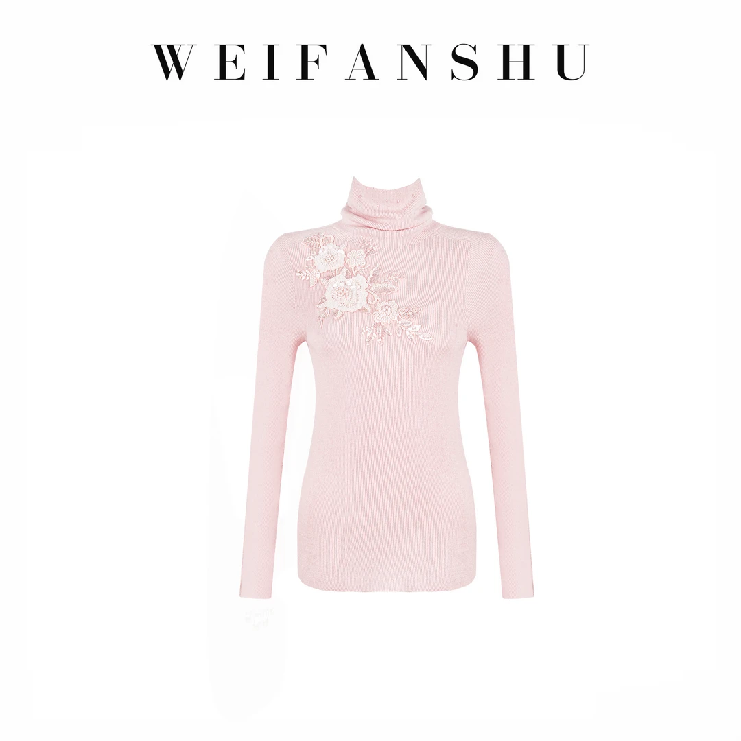 WEIFANSHU/魏凡舒【匿名月光】秋冬新款高领针织100羊毛打底衫上衣