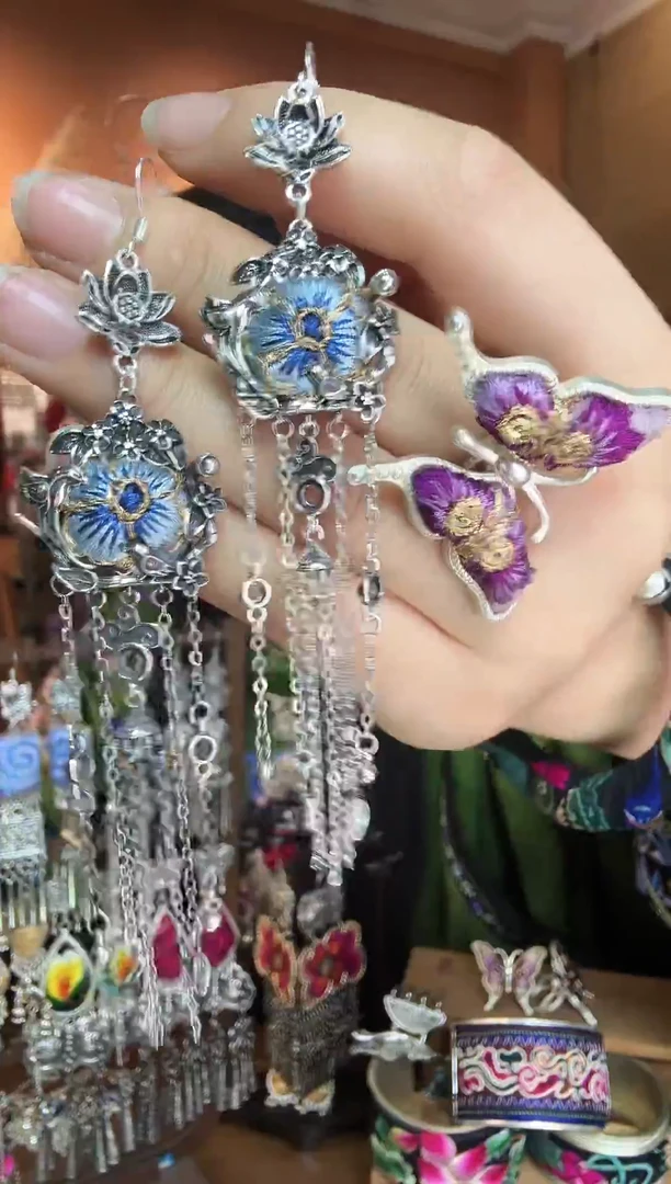 刺绣纯手工民族风耳环