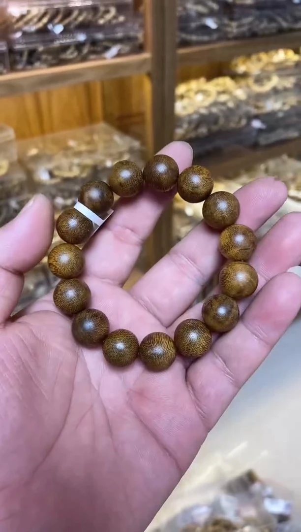 手串沉香海南莺歌绿圆珠单圈1.5多样性发其一