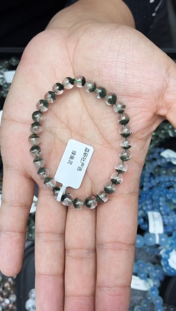未镶嵌手链水晶绿幽灵聚宝盆6.8