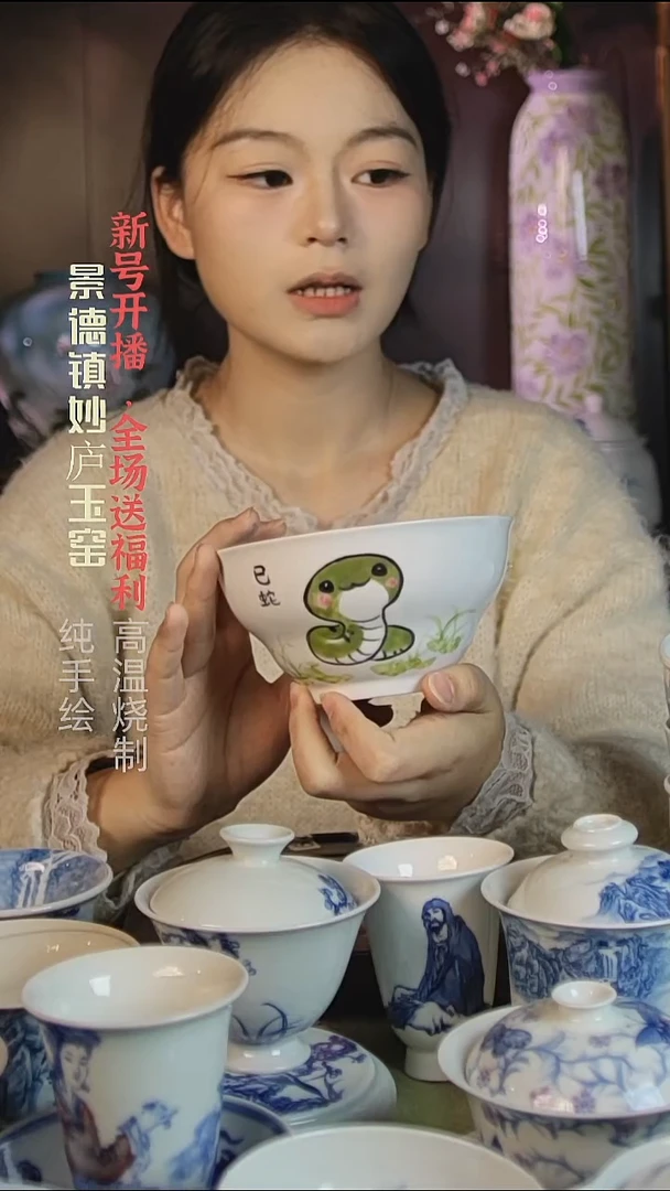 盘陶妙庐玉窑葫芦饭碗