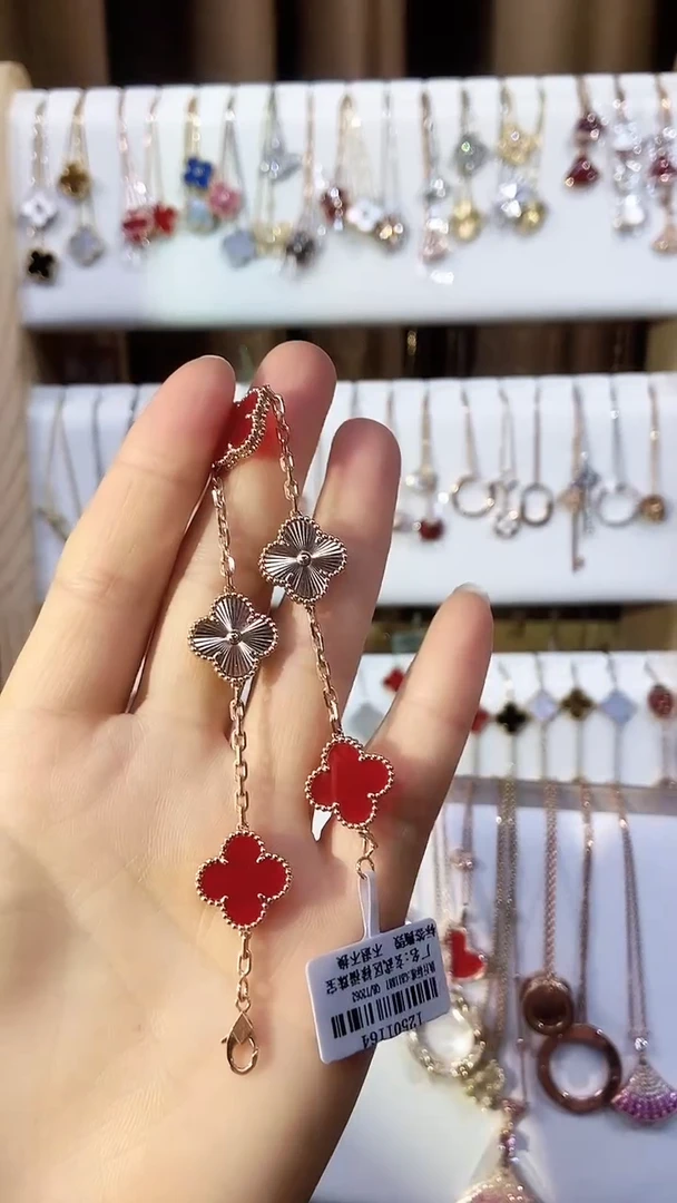 【闪购商品】玛瑙/玉髓手链18K金镶嵌玛瑙K玫