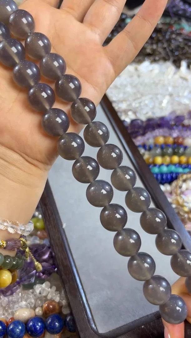 未镶嵌玛瑙/玉髓珠宝半成品卡1灰玛瑙