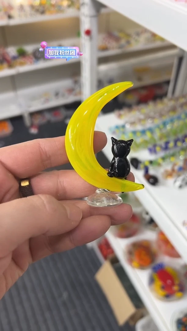 手工艺品琉璃月亮猫