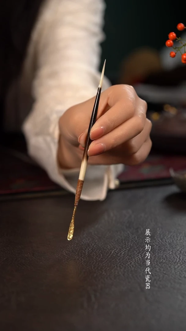 君心茶事陶瓷周边猪猪茶拨铜色