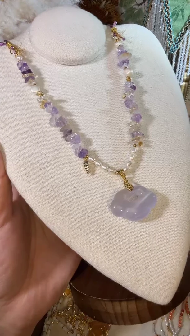 项链未镶嵌紫晶编绳紫祥云 072