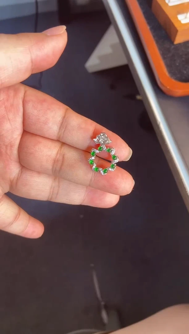 吊坠(不含链)银S925镶嵌翡翠1