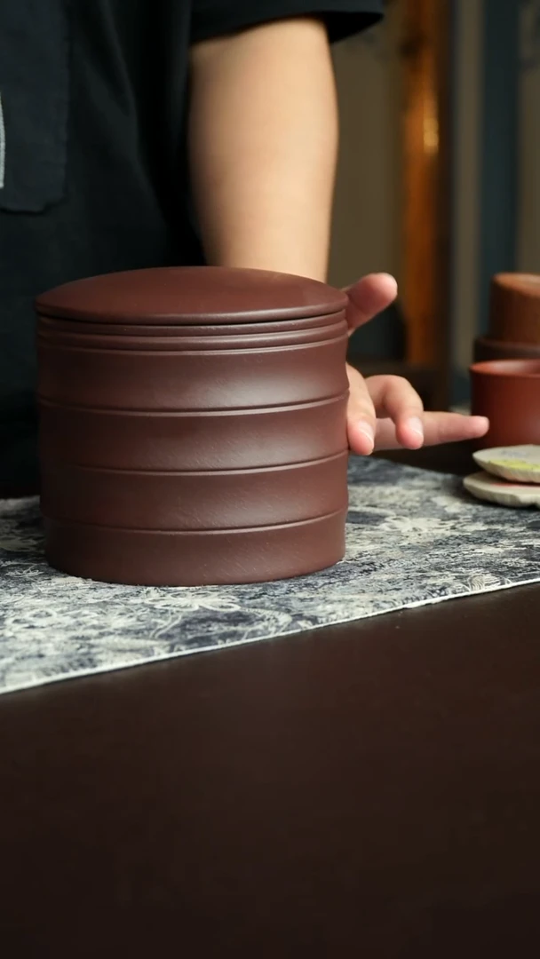 茶杯紫砂46号宜兴紫砂原矿作品茶叶罐