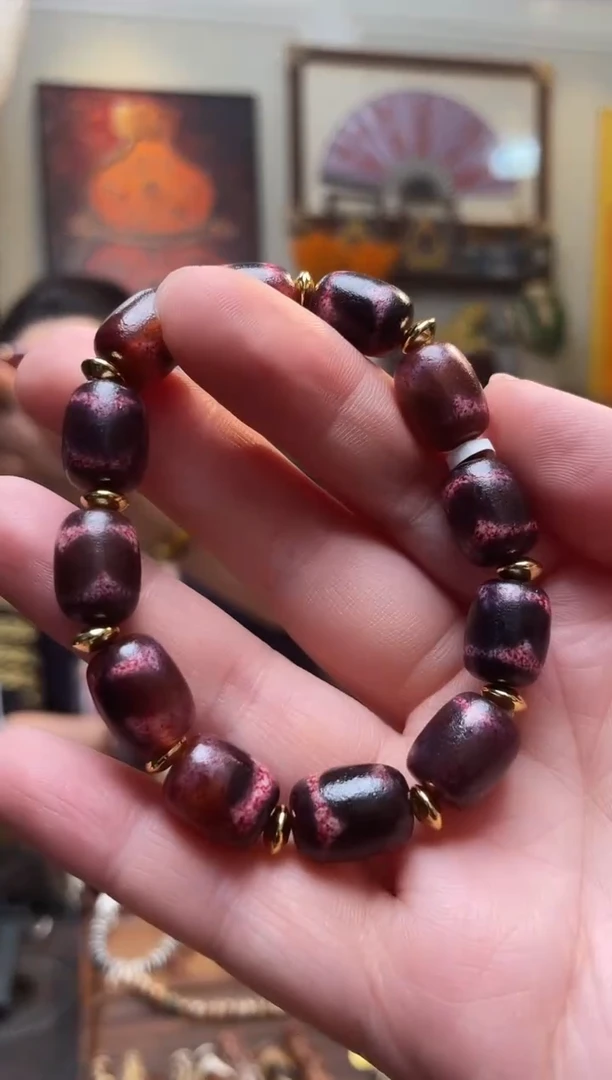 【闪购商品】玛瑙/玉髓手链合金0202-4红花供虎虎手串