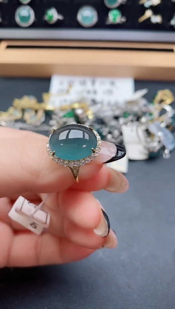 银S925镶嵌戒指翡翠508