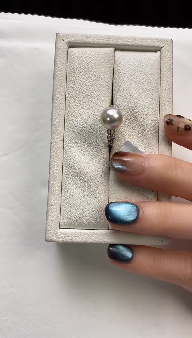 18K金镶嵌戒指海水珍珠9-10澳白珍珠戒指